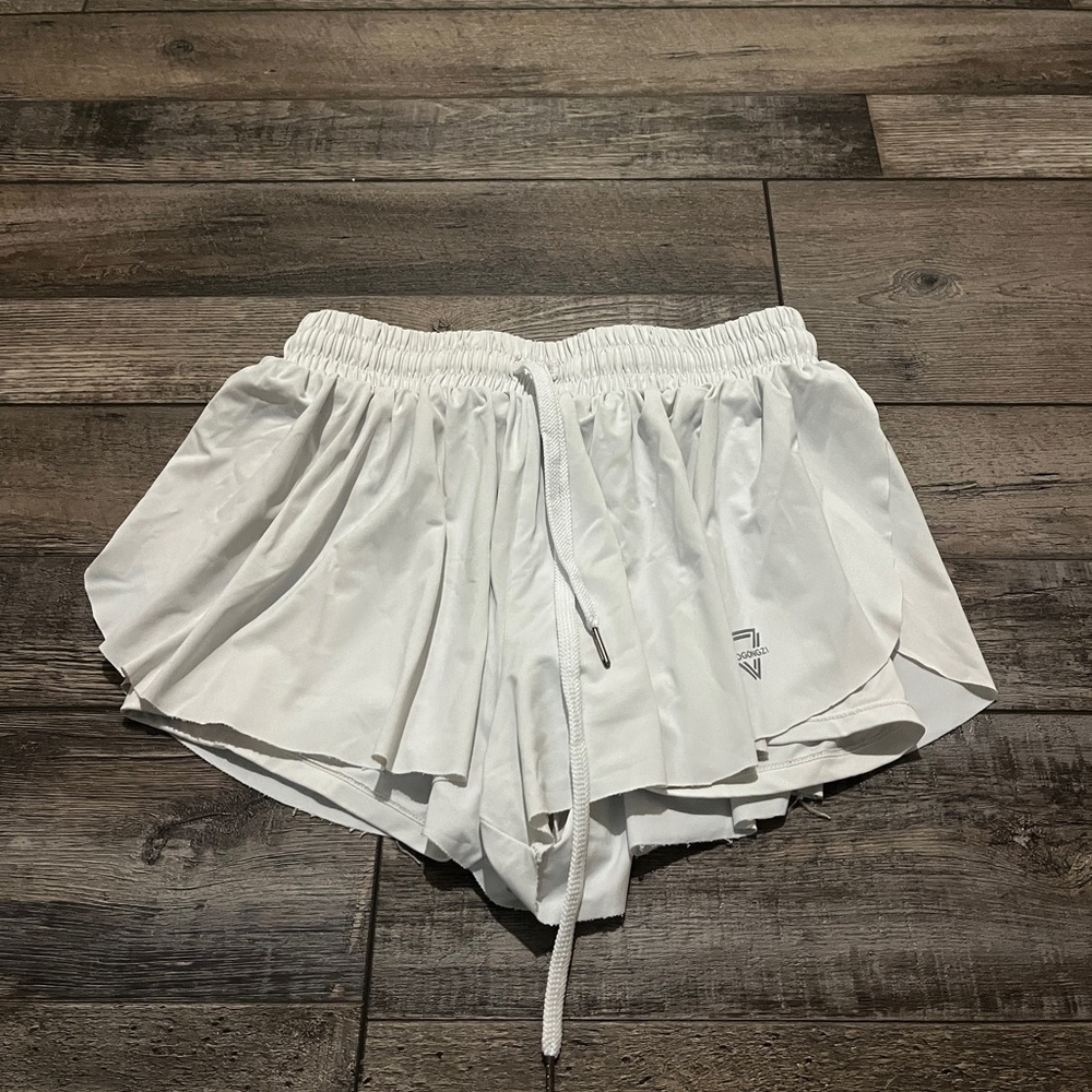 White butterfly shorts